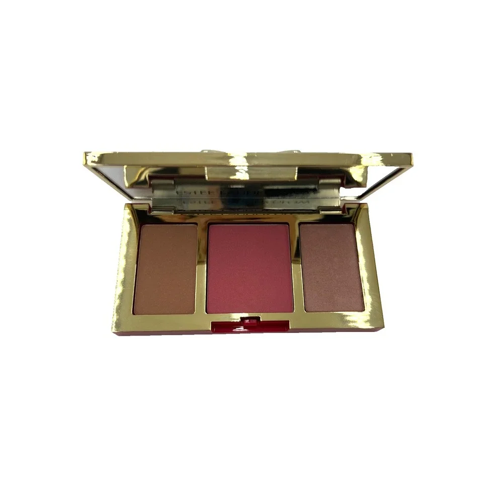 Estee Lauder Pure Color Envy Cheek Blush Bronze Palette Glow & Cosmetic Bag Blue